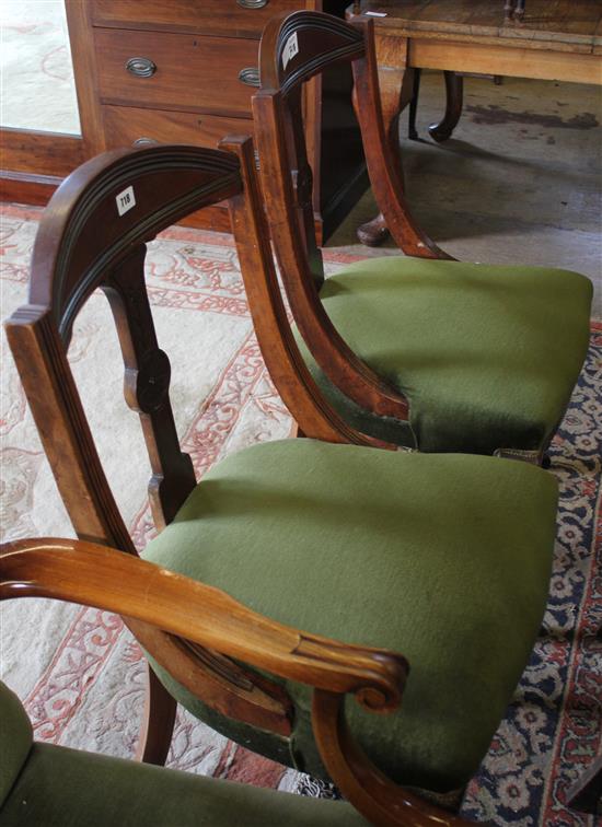 Pair Victorian mahogany dining chairs